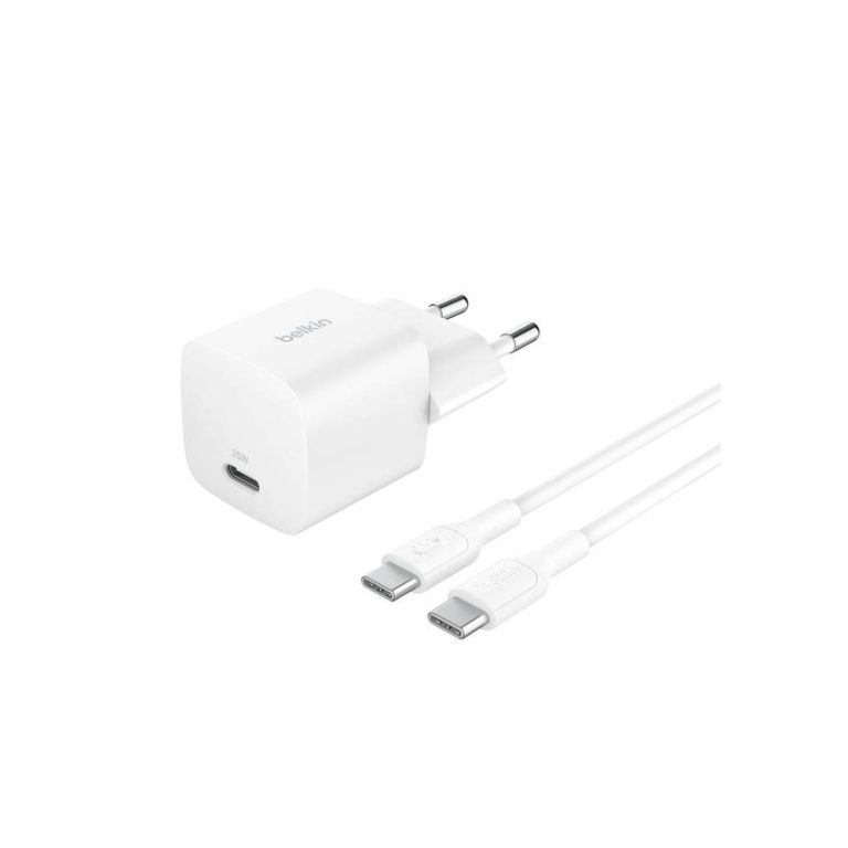 chargeur rapide secteur belkin usb-c cable usb-c vers usb-c 25w