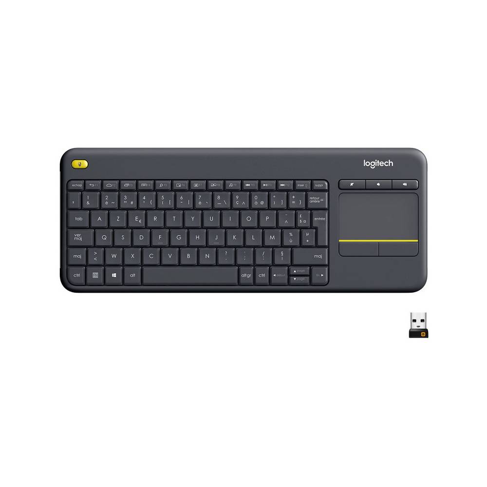 clavier-bluetooth-avec-pave-tactile-logitech-k400-plus-noir clavier Bluetooth avec pavé tactile Logitech K400 Plus noir