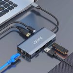Hub Type-C Vidvie 6 en 1 60W Gris