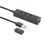Hub USB 3.0 Type-C manhattan 3 ports cable 65cm noir tunisie