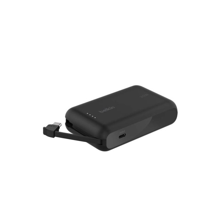 Power Bank 10K Belkin BoostCharge avec cable intégré USB-C noir